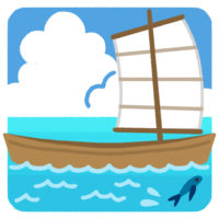 帆かけサバニ・海